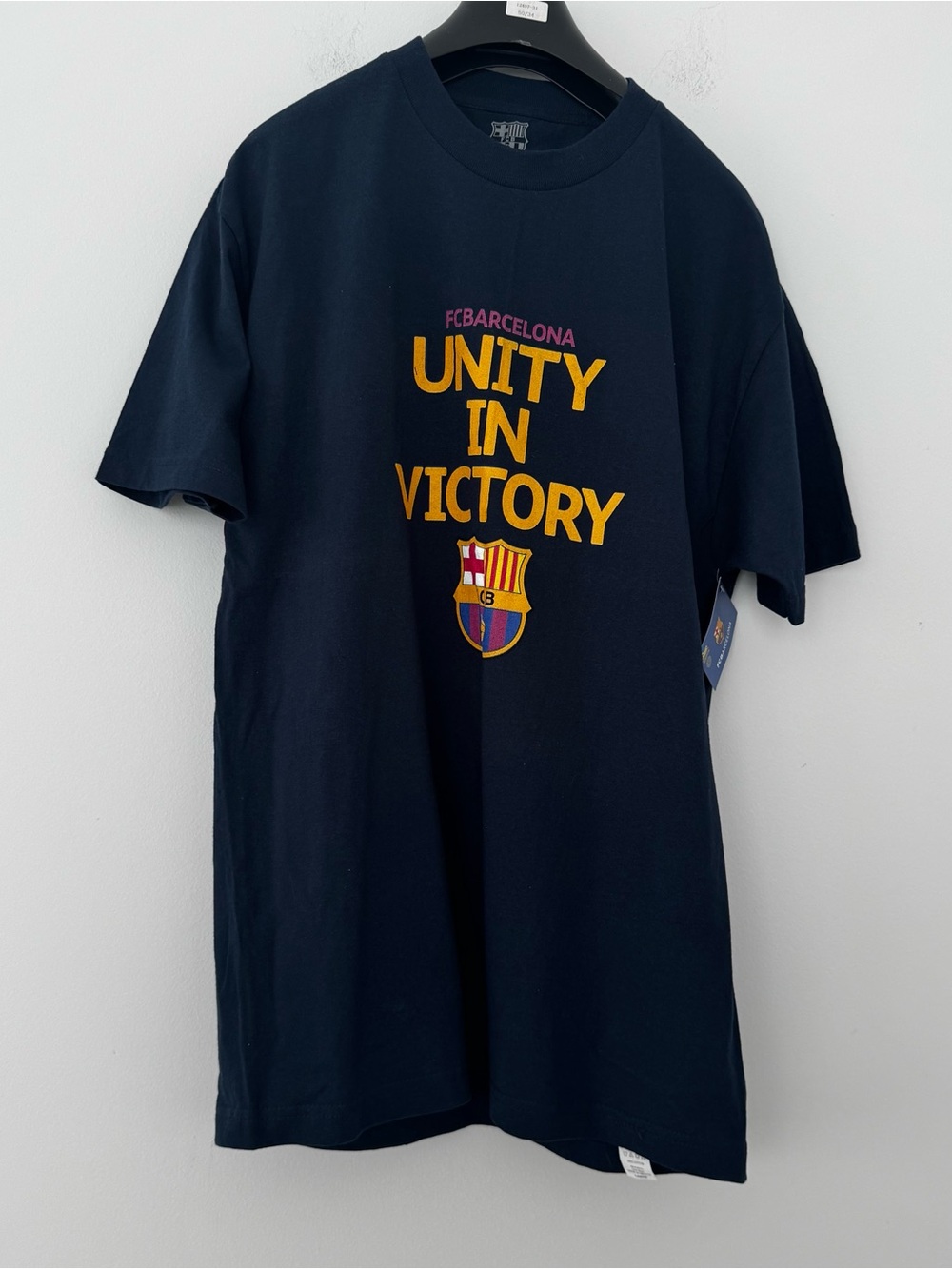 NWT FC Barcelona T-shirt Official Licensed Unity in Victory Navy Graphic Tee L